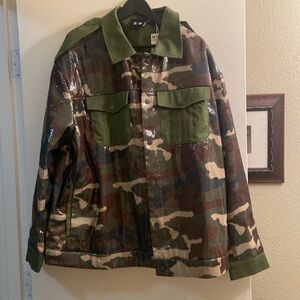 Adidas X Ivy Park Unisex Camouflage Sequin Jacket